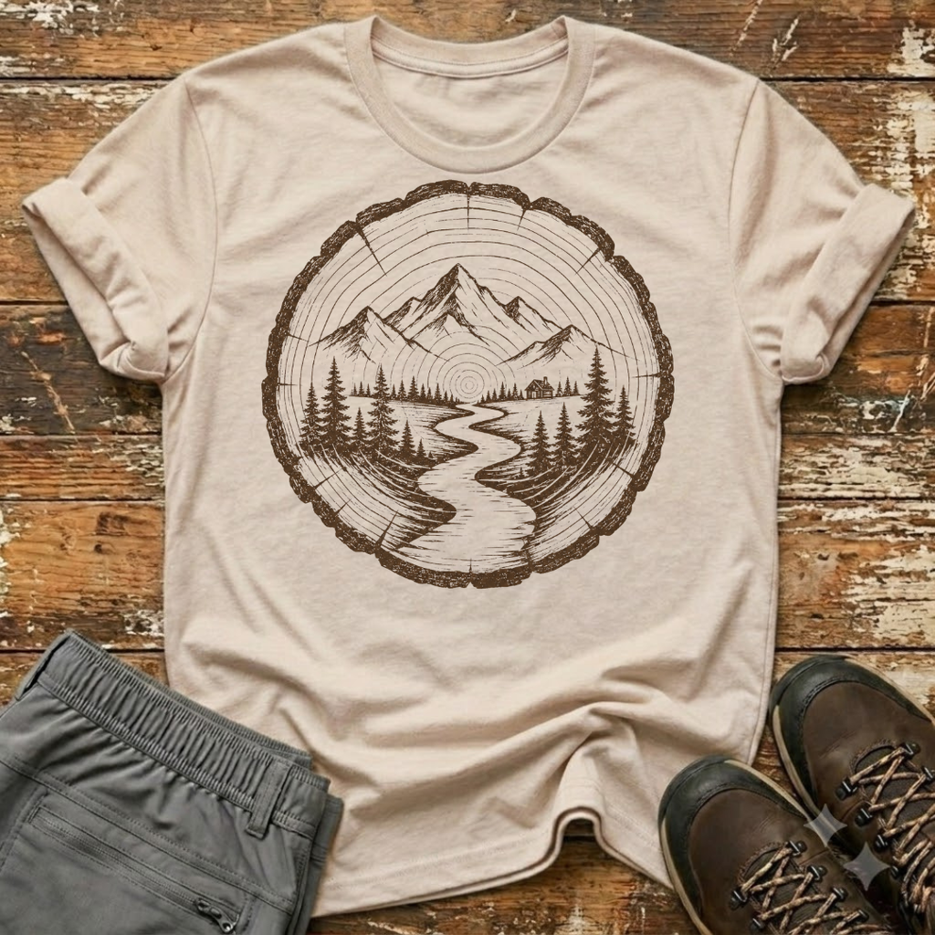 Mountain Woodgrain T-Shirt