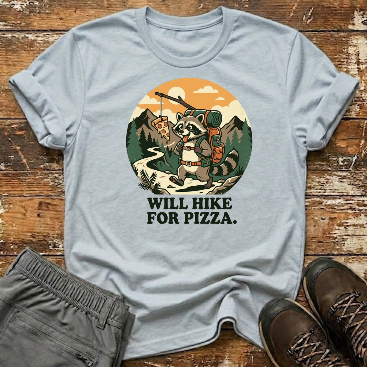 Will Hike For Pizza T-Shirt