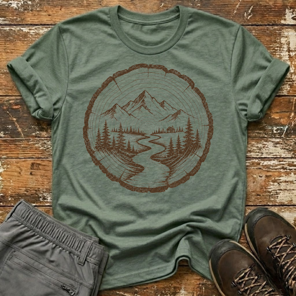 Mountain Woodgrain T-Shirt