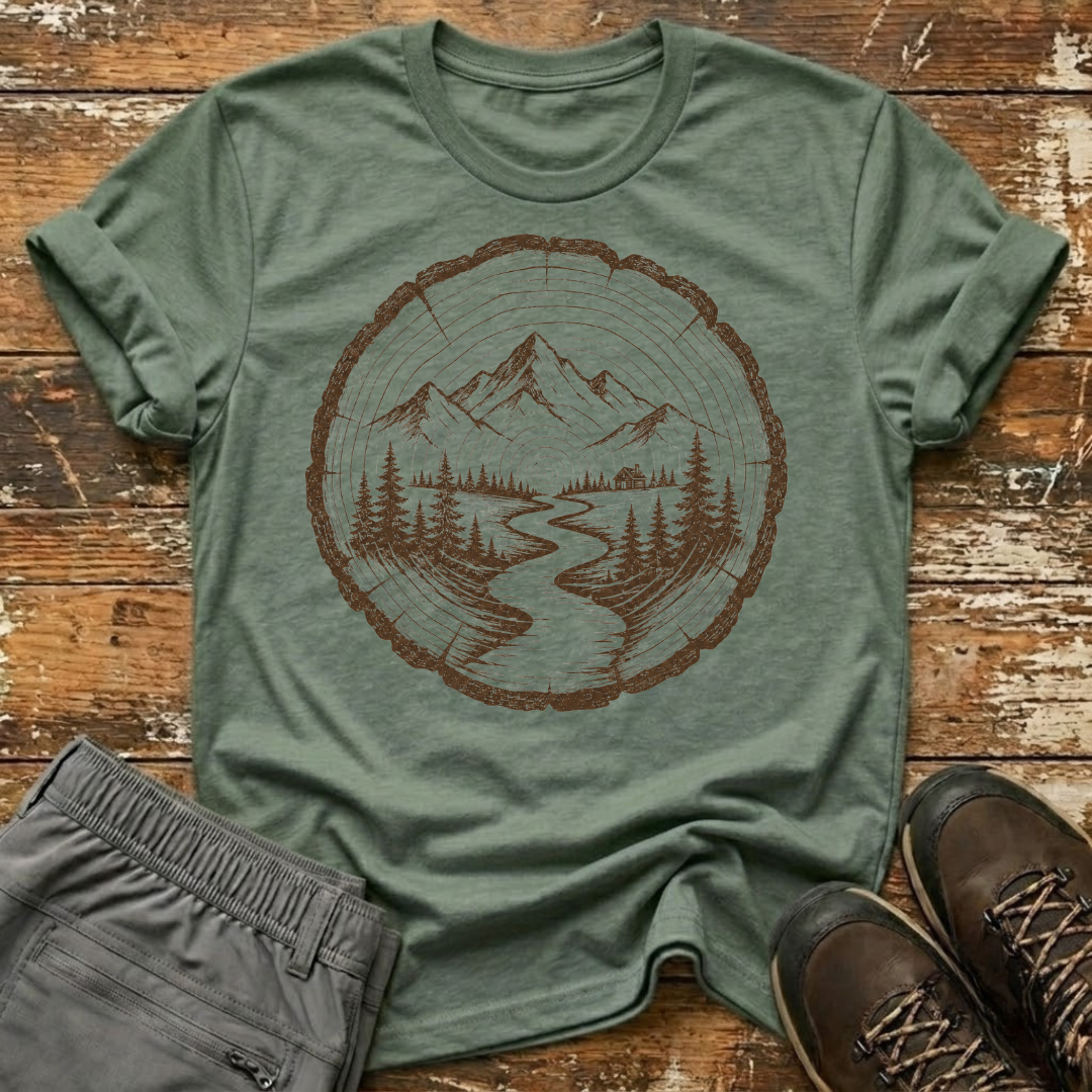 Mountain Woodgrain T-Shirt