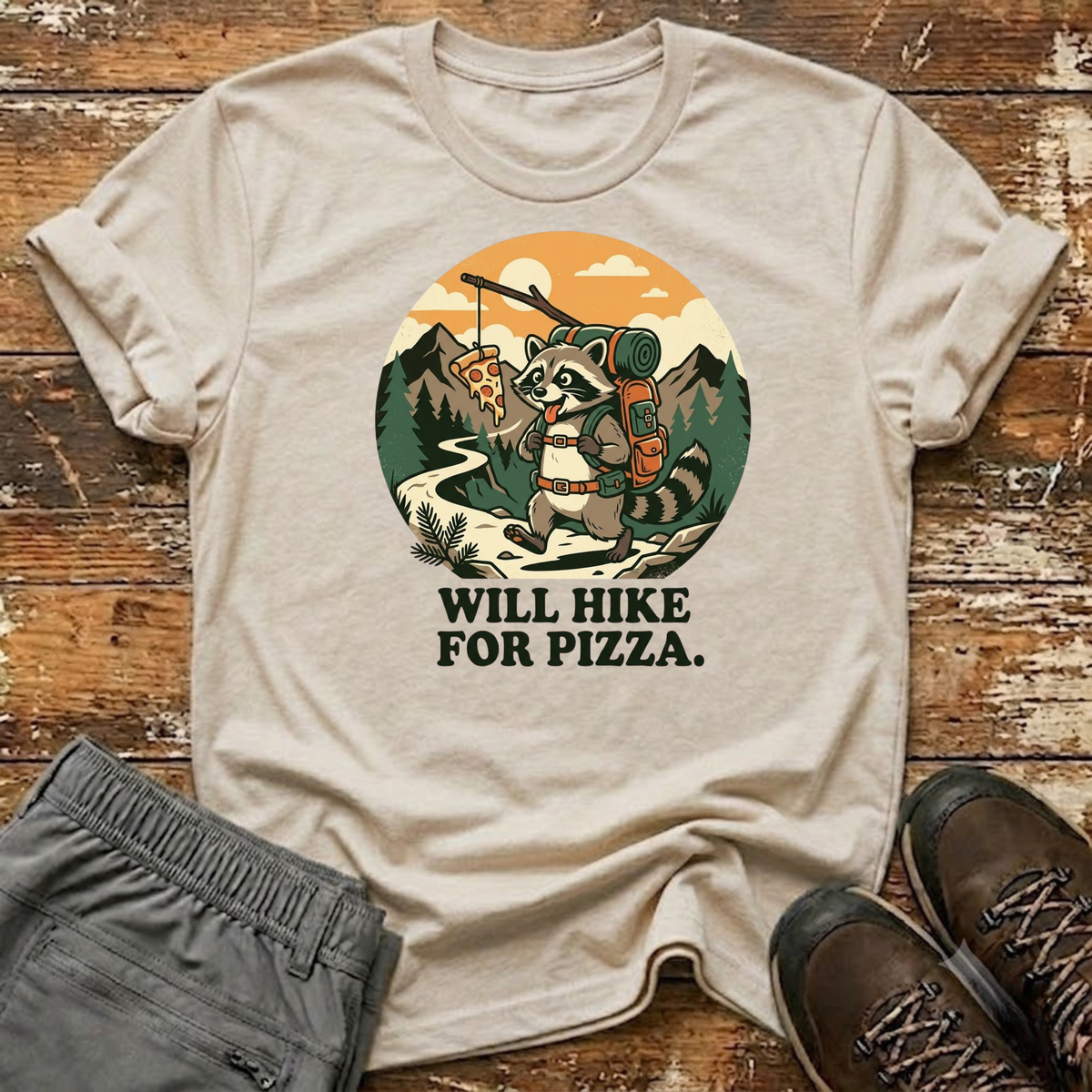 Will Hike For Pizza T-Shirt